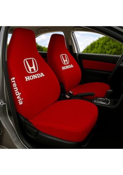 Honda Uyumlu Kırmızı Renk Penye Kumaş Oto Koltuk Kılıfı Takımı Ön Ve Arka Servis Kılıfı Seti