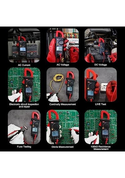 Akım Ölçüm Pensesi, Ut200b+ Akım Pensesi Ac Akım True Rms Akım Ölçüm Cihazı Otomatik Ranging Ac/dc Gerilim, Ac Akım, Direnç, Diyot, Kapasite, Süreklilik İçin Canlı Tel Algılama