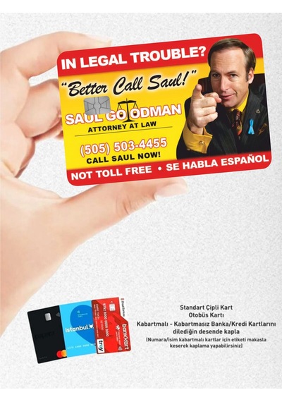 Better Call Saul - Papara, Tosla, Otobüs Kart Kaplama Stickeri Kredi Kartı Için Diğer