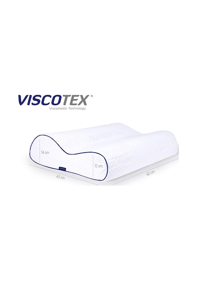 Viscotex Çift Bombeli Ortopedik Yastık 60x40x14/12cm, Beyaz