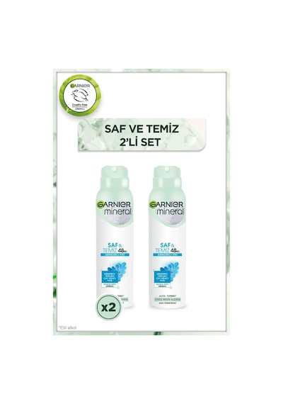 2'li Garnier Mineral Saf Ve Temiz Sprey Kadın Deodorant Seti pktmstsk2-8149