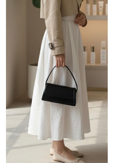 Addy Noir Elegance - Özel Tasarım Minimalist Siyah El Çantası Siyah