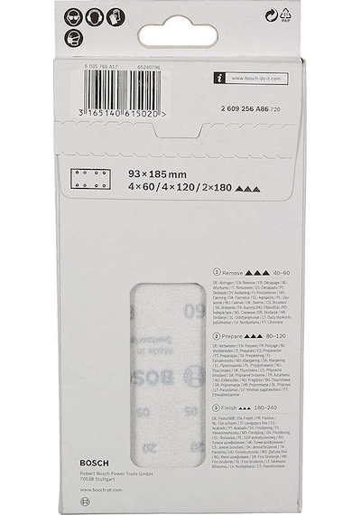 Bosch Titreşimli Zımpara Kağıdı 10'lu Set - 2609256A86