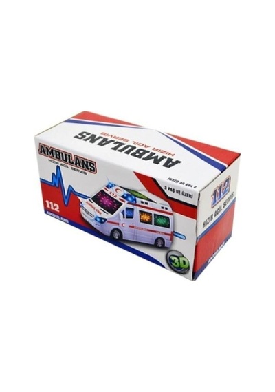 3d Işıklı Ve Sesli Oyuncak Ambulans Arabası Beyaz