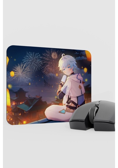 Chongyun Genshin Impact Anime Gacha V4 - 22x18 Gaming Mouse Pad Fare Altlığı