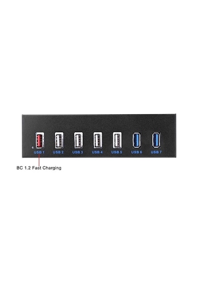Floppy Ön Panel 7 Port Usb Çoklayıcı Hub 5.25 İnç Usb 3.0 2.0 Hız