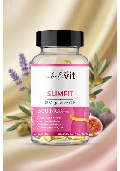 Helovit Slimfit 1300 Mg 12 Bitkisel Yağ İçeren Takviye Ve Yağ Yakım Desteği 30 Softjel