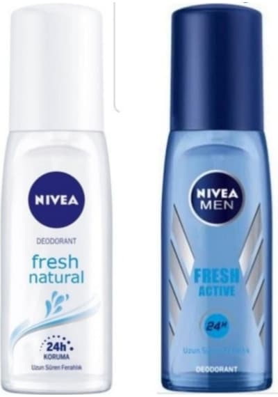 Nivea Fresh Natural Kadın Sprey Deodorant 75 ML + Men Fresh Active Erkek Sprey Deodorant 75 ML