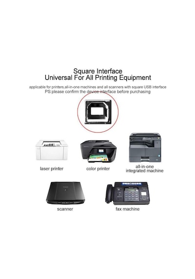 Ancheyn Yazıcı Printer Usb Ara Bağlantı Kablosu Usb 2.0 Yüksek Hız 5 M 4913