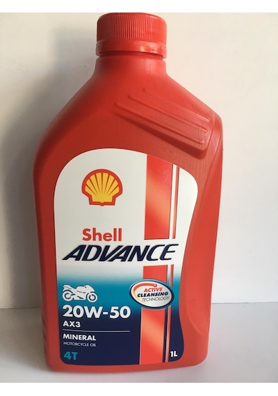 Shell Yağ 20/50 Advance 4t Ax3 Mineral 1 L Motosiklet Yağı