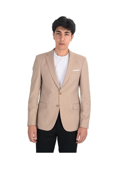 Cengiz İnler Balıksırtı Desenli Slim Erkek Ceket 001