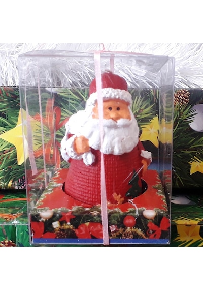2 Adet Yılbaşı Mumu Noel Baba Mumu + Çam Ağacı Mumu Gerçek Mum Yılbaşı Süsleri Noel Babalı Mum Yılbaşı Çam Ağaçlı Mum