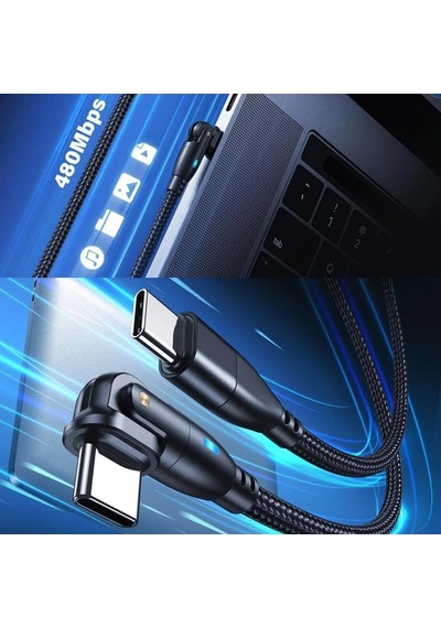1 Metre 100 Watt Usb Type-c Erkek 180 Döner Uç Hızlı Şarj & Data Kablosu