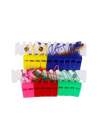 Attack Sport 1705002 Plastik Düdük 20'li Paket Karışık Renk Çok Renkli