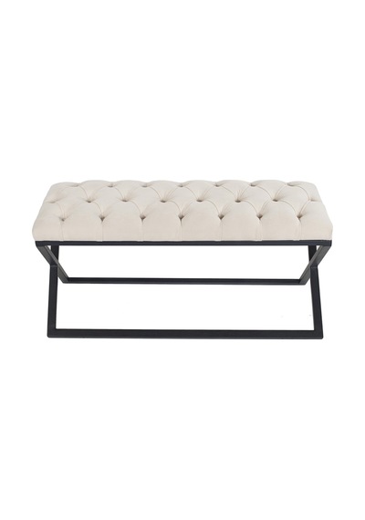 Varcera Krem Chester Model Kapitoneli Puf&bench&koltuk&oturma Bankı&teddy Puff&yatak Odası Takımı Önü&ucu
