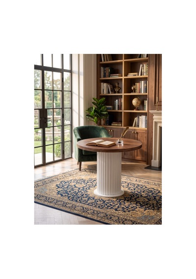 Aura Yuvarlak Bohem 90x90 Mdf Masa Masa Fiyatıdır Barok/beyaz Barok/beyaz