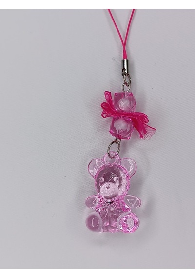 Jelibon Ayıcık Telefon Askısı Çanta Cüzdan Süsü Pembe 010 Pembe