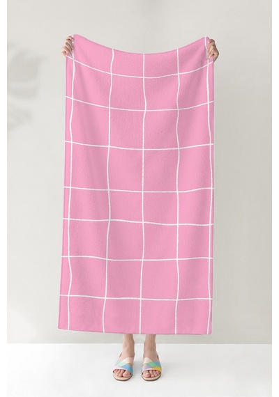 Pembe Ekose Modern Plaj Havlusu-minimalist Beyaz Çizgili Havuz Deniz Hızlı Kuruyan Mikrofiber Havlu Yağmur Leylak Pembe Ekose Modern Plaj Havlusu-minimalist Beyaz Çizgili Havuz Deniz Hızlı Kuruyan Mikrofiber Havlu Yağmur Leylak