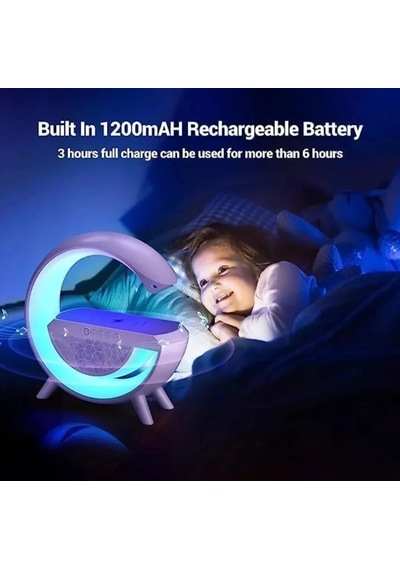 Go İthalat Kablosuz Telefon Şarj Bluetooth Hoparlör Istasyonu Ses Rgb Atmosfer Gece Işık Bt-2301