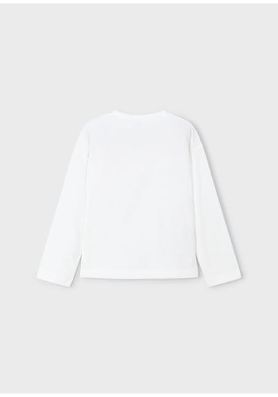Mayoral Kız Çocuk Uzun Kollu T-shirt 4010 Krem