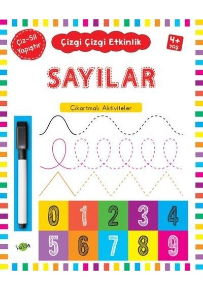 Sayılar Çıkartmalı Aktiviteler 4 Yaş Çizgi Çizgi Etkinlik- Kukla