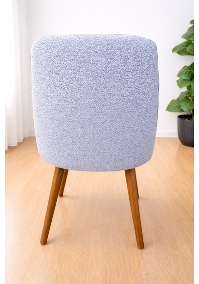 Mutfak Sandalye Kılıfı-büyük Oval Likral Kum Desen Yıkanabilir Lastikli Sandalye Örtüsü Chair Cover Gri