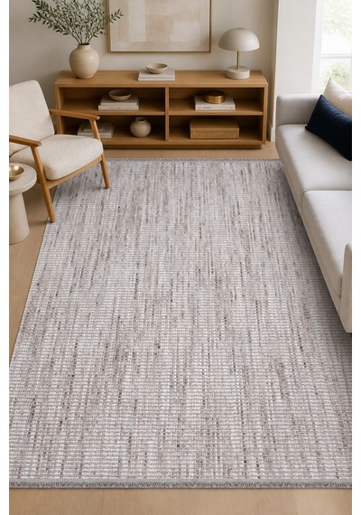 Dogaç Doğaç Gri Vizon Özel Ölçü Oturma Odası Koridor Yatak Odası Halısı Robot Süpürge Uyumlu Kolay Temizlenebilir Polyester Loop Dokuma Gri/vizon