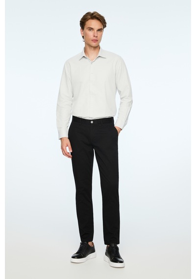Morven Erkek Siyah Pamuk Trend Düz Slim Fit Chino Pantolon 26ys003007001 Siyah