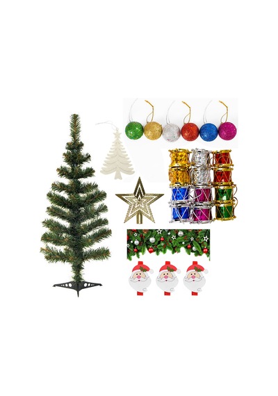 Yılbaşı Yeşil Çam Ağacı 90 Cm Set-1