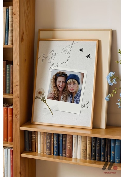 Kişiye Özel My Best Friend Polaroid Poster, Ahşap Çerçeveli Duvar Tablosu - Sevdiklerinize Özel Hedi