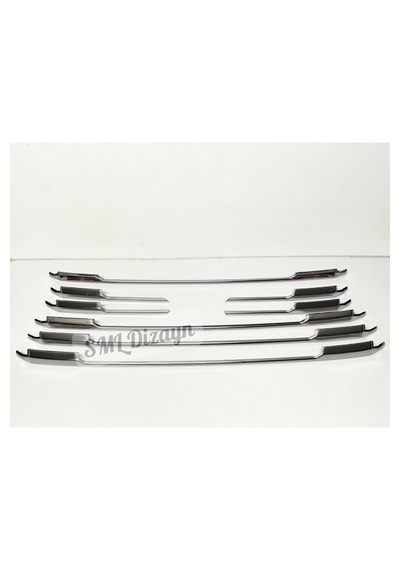 2024-2025-2026 Ford Courier Ön Panjur Krom Çıtaları Kromları Nikelaj 8 Parça