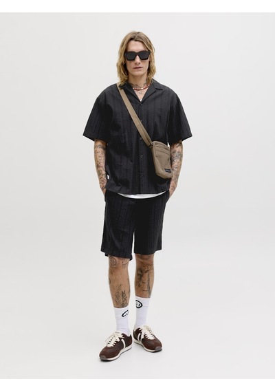 Jack & Jones Jack Jones Erkek Rahat Kesim Pamuklu Gömlek 12289457 Siyah
