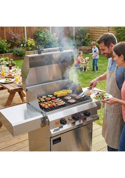 Tüplü Lpg Profesyonel Bahçe Teras Tipi Döküm Barbekü - R134