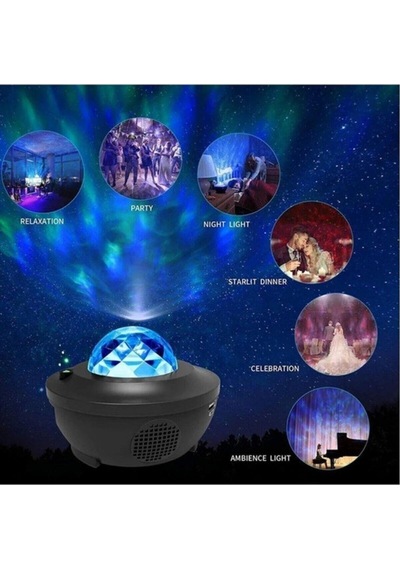 Projektör Bluetooth Hoparlör Lazer Işıklı Disko Lambası Çok Renkli