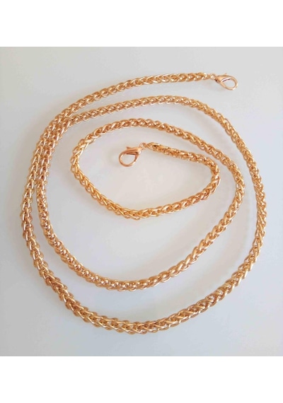 Angel Çanta Aksesuar Light Gold Renk Örgü Model Çanta Zinciri 120 Cm
