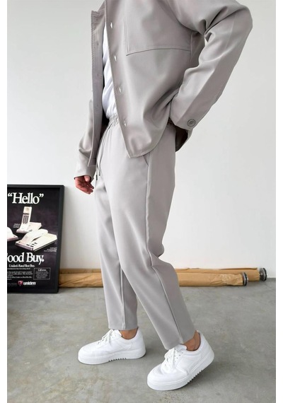 Taş Basic Boyfriend Kumaş Pantolon Taş