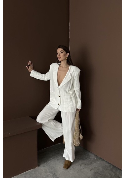 Soonaksesuar Beyaz Oversize Müslin Takım Beyaz Soonaksesuar Beyaz Oversize Müslin Takım Beyaz
