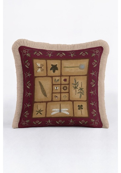 Vintage Botanik Saçaklı Yastık Kılıfı - Doğal Koleksiyon Rustik Bordo Bej Püsküllü Kırlent Kılıfı Canlı Okyanus Mint Vintage Botanik Saçaklı Yastık Kılıfı - Doğal Koleksiyon Rustik Bordo Bej Püsküllü Kırlent Kılıfı Canlı Okyanus Mint