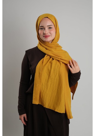 Giverny Gold Düz Klasik Ria Şal İtalyan Dikişli Pamuk Caz Sade 202130 03