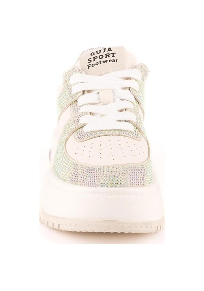 Guja 24k319-3 Kalın Taban Taşlı Kadın Sneakers Spor Ayakkabı Beyaz