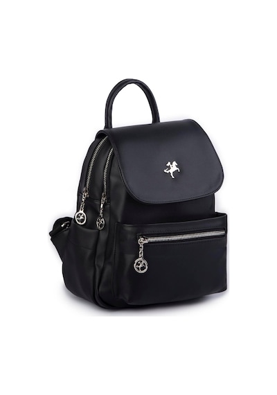 Nas Bag Kadın Sırt Çantası Çift Gözlü Spor Çanta 23x26x14 Cm Siyah Dona Çok Renkli