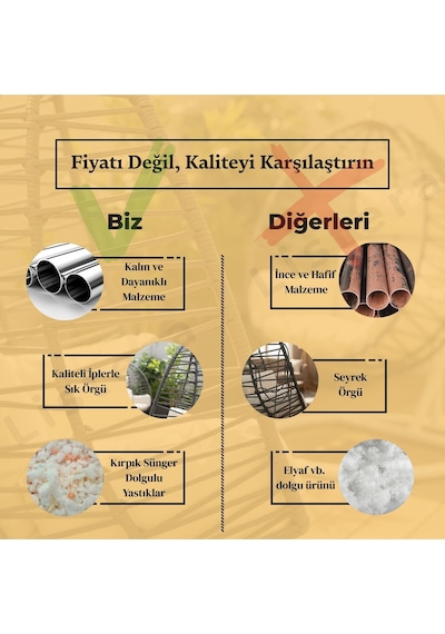Listera Çift Kişilik Bahçe Balkon Salıncak, Makrome Örgülü Lüks Teras Salıncağı Kedi Salıncağı Hediyeli Krem