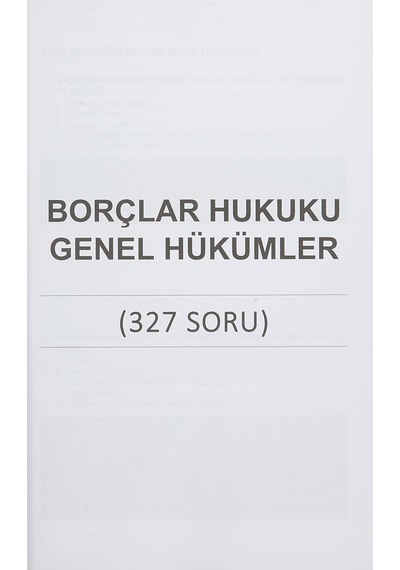 Borçlar Hukuku - Adli Ve İdari Hakimlik Sınavı Soru Bankası