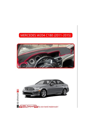 Mercedes W204 C180 2011-2015torpido Koruma Halısı Kırmızı Kenar