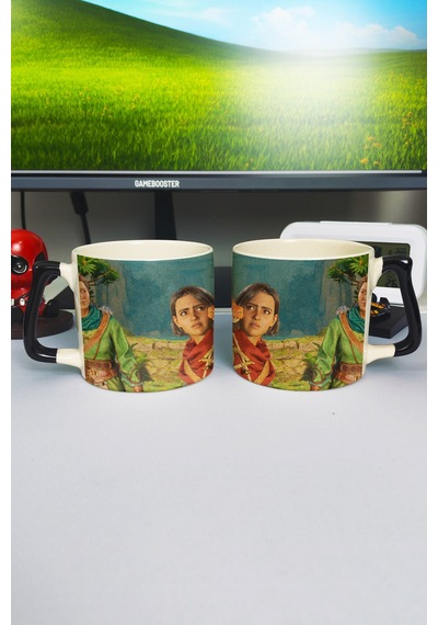 Split Fiction Baskılı Seramik Lüks Kupa 1 Adet Özel Siyah Kulp Dalga Kulp V3d Çok Renkli