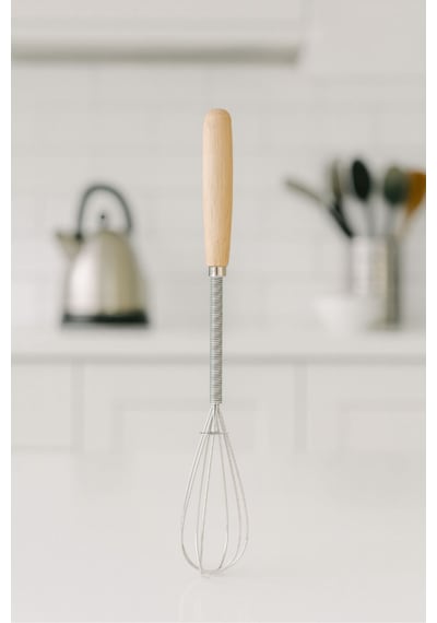 Bambu Saplı Çırpıcı Yeni Model Mikser Krem Sos Karıştırıcı Metal Saplı 20 Cm Çelik Diğer