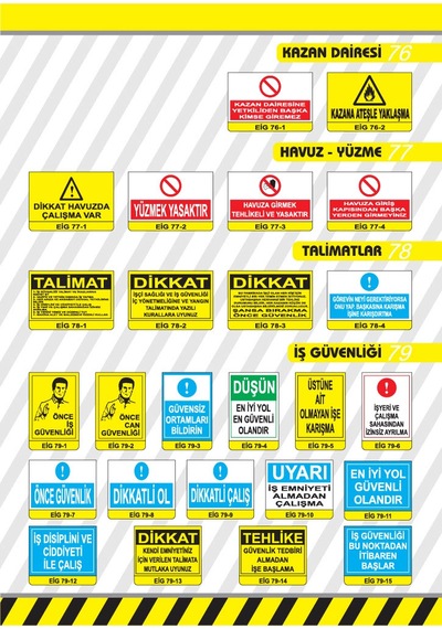 Pvc 0,50 Mm Dikkat İş Sağlığı Ve İş Güvenliği İç Yönetmeliğine Ve Yangın Talimatında Yazılı Kurallara Uyunuz İkaz Levhası - 2 Adet
