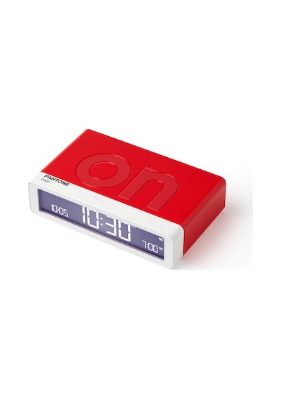Lexon X Pantone Flip Klasik Şarj Edilebilir Alarm Saat Kırmızı