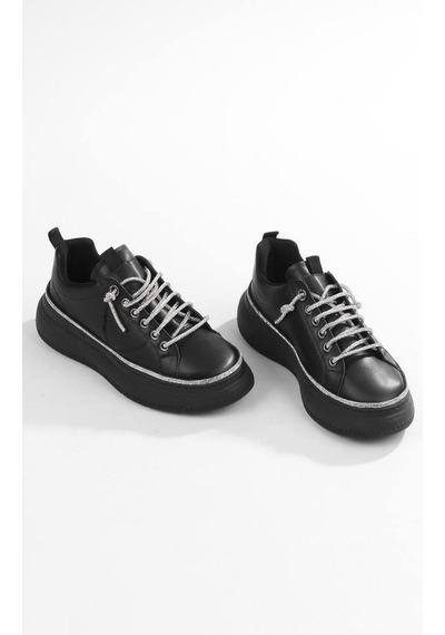 Paris Siyah Taşlı Ve Şık Tasarım Günlük Sneaker Mh2456-1-siyah Siyah