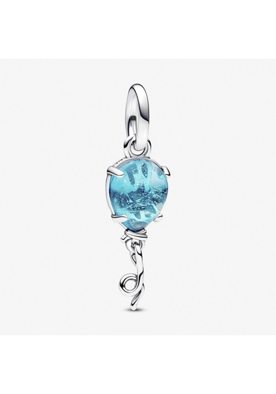 Nur Silver Mavi Murano Cam Balon Sallantılı Gümüş Charm - NUR-CM00385